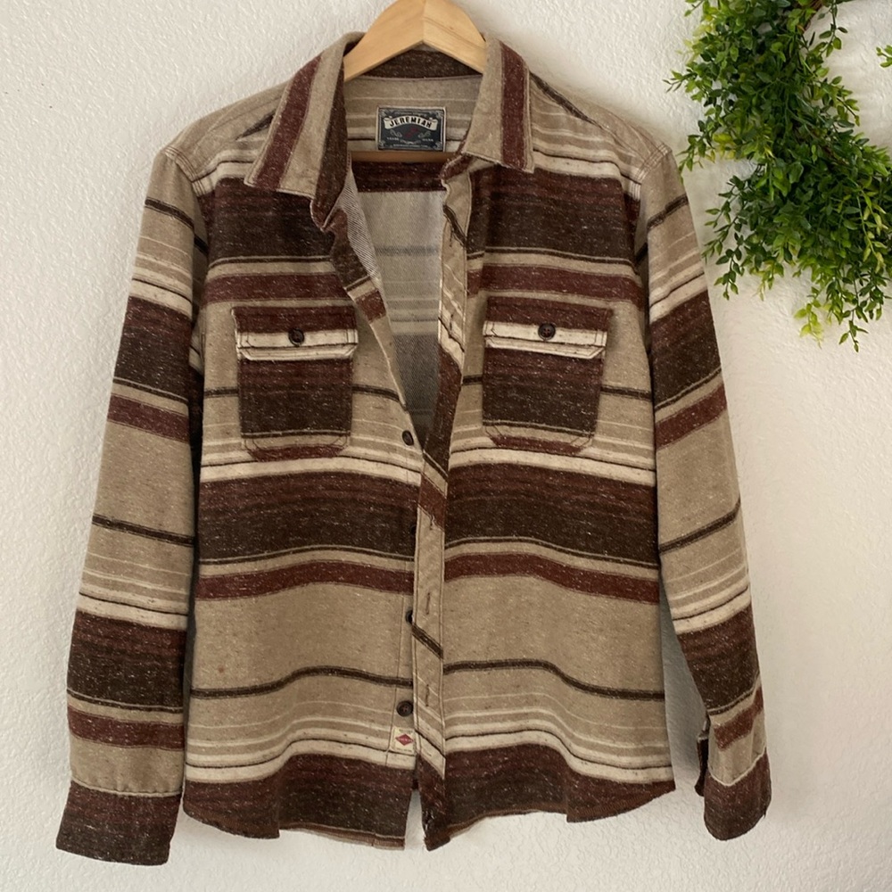 Jeremiah Brown Striped Long Sleeve Shirt Jacket Shacket